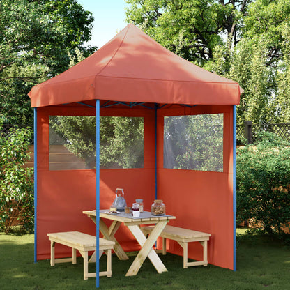 Foldable Party Tent Pop-Up with 2 Sidewalls Terracotta