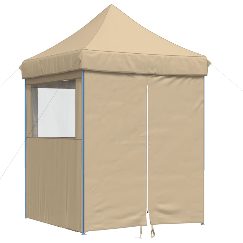 Foldable Party Tent Pop-Up with 4 Sidewalls Beige