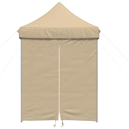 Foldable Party Tent Pop-Up with 4 Sidewalls Beige