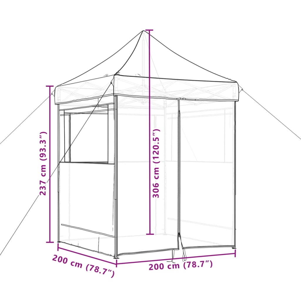 Foldable Party Tent Pop-Up with 4 Sidewalls Beige