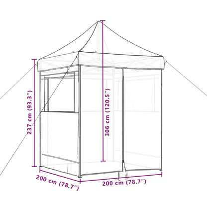 Foldable Party Tent Pop-Up with 4 Sidewalls Beige