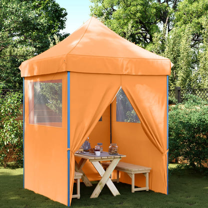 Foldable Party Tent Pop-Up with 4 Sidewalls Orange