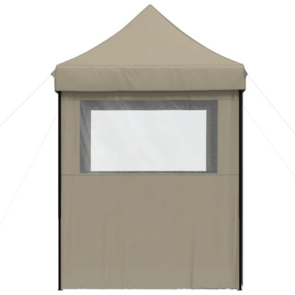 Foldable Party Tent Pop-Up with 4 Sidewalls Taupe