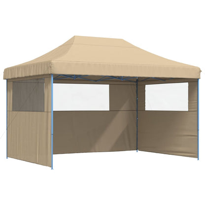 Foldable Party Tent Pop-Up with 3 Sidewalls Beige