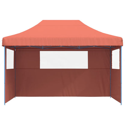 Foldable Party Tent Pop-Up with 3 Sidewalls Terracotta