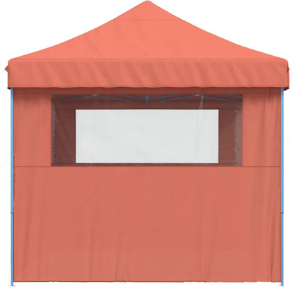 Foldable Party Tent Pop-Up with 3 Sidewalls Terracotta