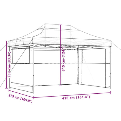 Foldable Party Tent Pop-Up with 3 Sidewalls Terracotta