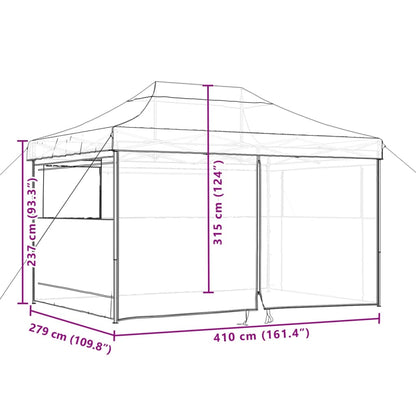 Foldable Party Tent Pop-Up with 4 Sidewalls Beige