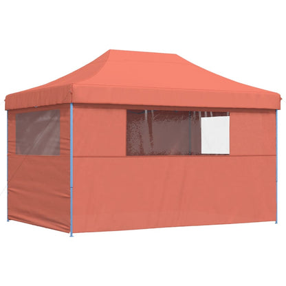 Foldable Party Tent Pop-Up with 4 Sidewalls Terracotta