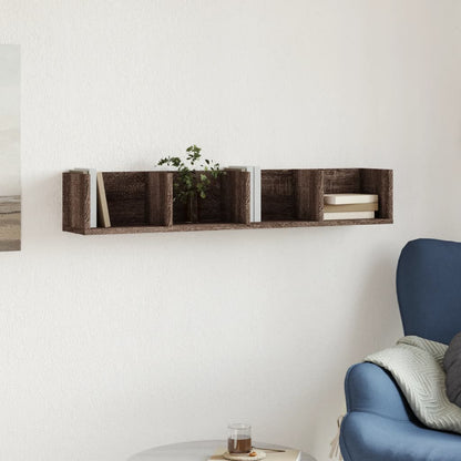 Wall Cabinet Brown Oak 99x18x16.5 cm Engineered Wood