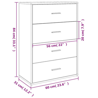 Sideboard Grey Sonoma 60x31x84 cm Engineered Wood