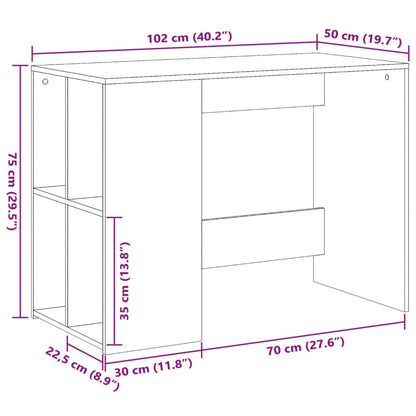 Desk Sonoma Oak 102x50x75 cm Engineered Wood