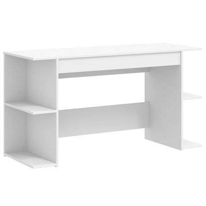 Desk White 140x50x75 cm Engineered Wood