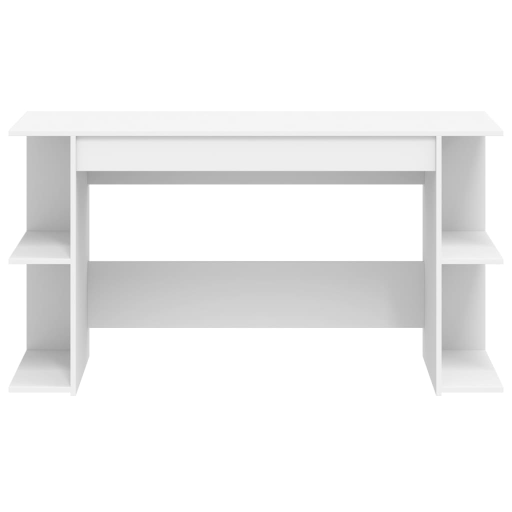 Desk White 140x50x75 cm Engineered Wood