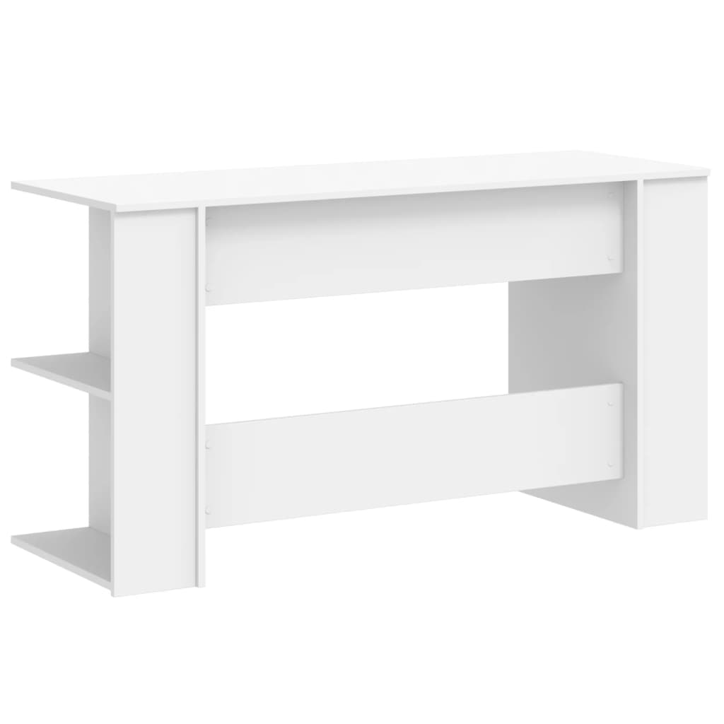 Desk White 140x50x75 cm Engineered Wood