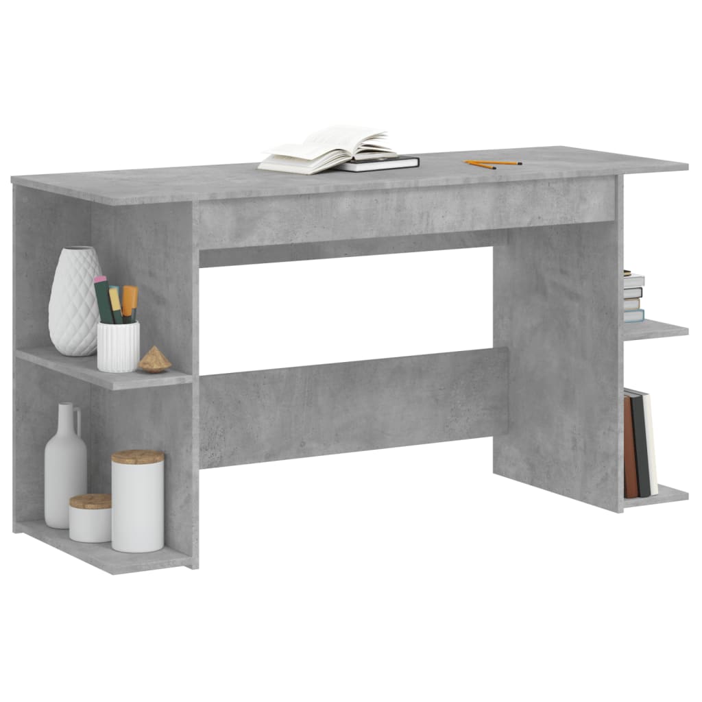 Desk Concrete Grey 140x50x75 cm Engineered Wood