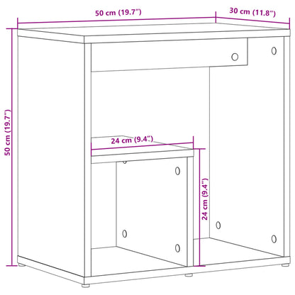 Side Table Black 50x30x50 cm Engineered Wood