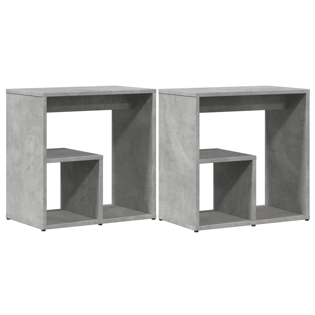 Side Tables 2 pcs Concrete Grey 50x30x50 cm Engineered Wood