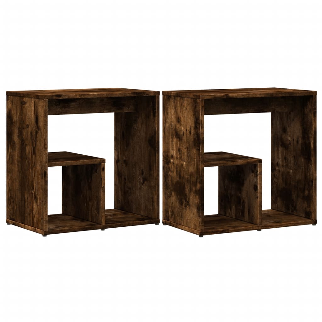 Side Tables 2 pcs Smoked Oak 50x30x50 cm Engineered Wood