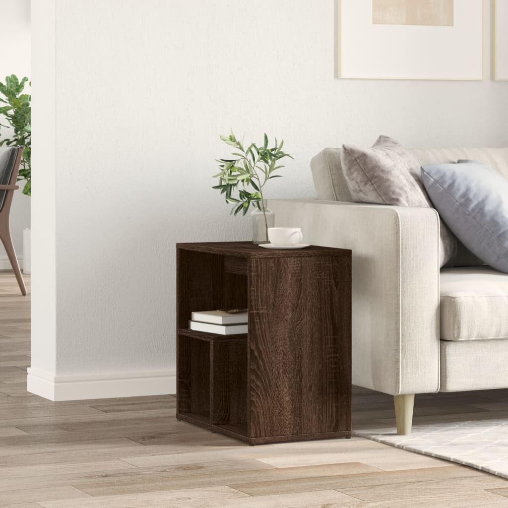 Side Table Brown Oak 50x30x50 cm Engineered Wood