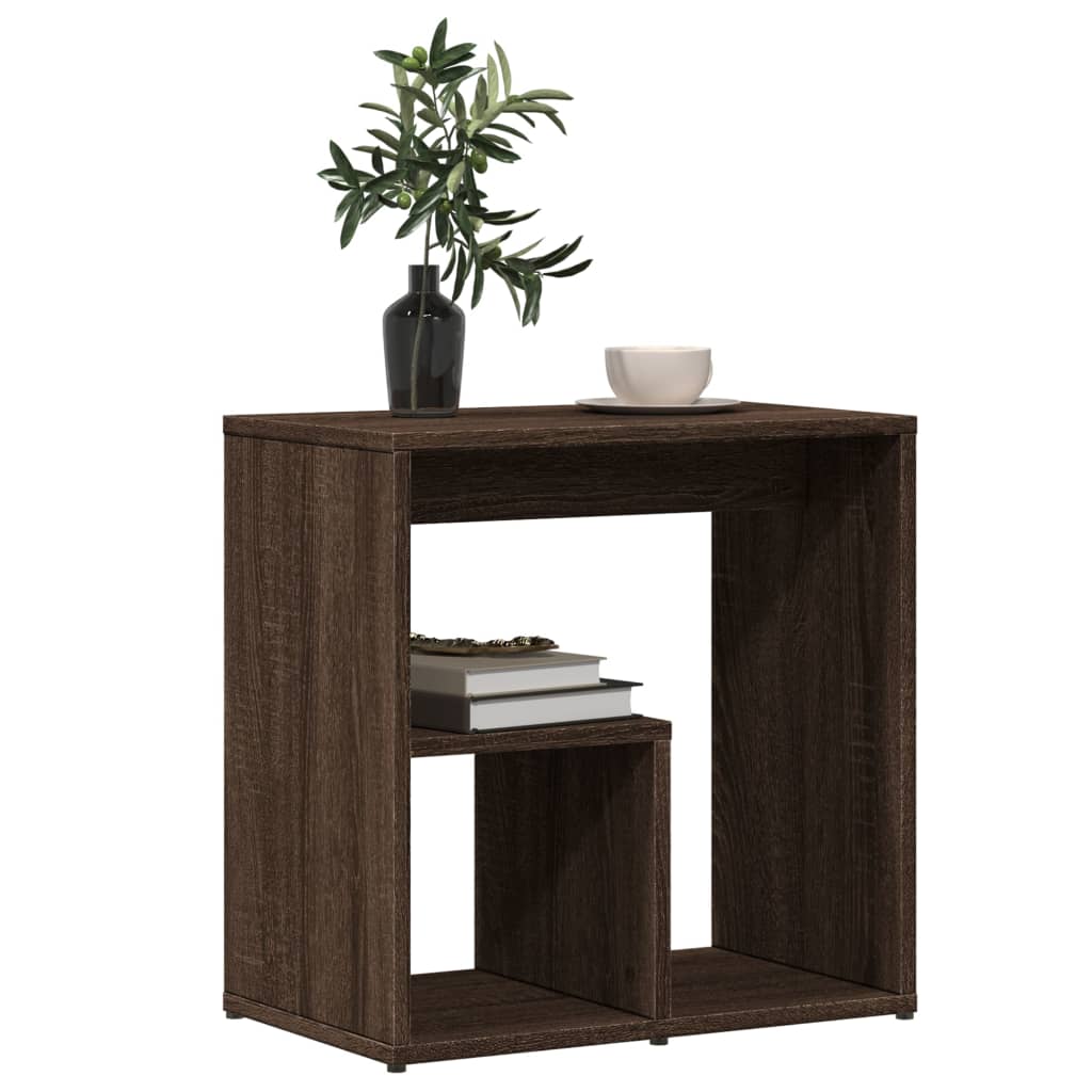 Side Table Brown Oak 50x30x50 cm Engineered Wood