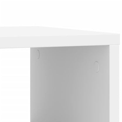 Side Table with Wheels White 50x30x55 cm Engineered Wood