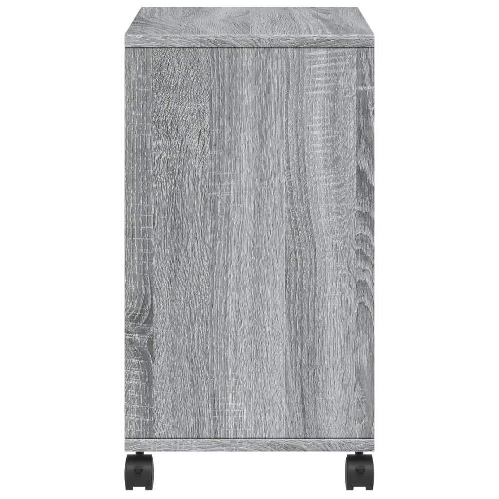 Side Table with Wheels Grey Sonoma 50x30x55 cm Engineered Wood