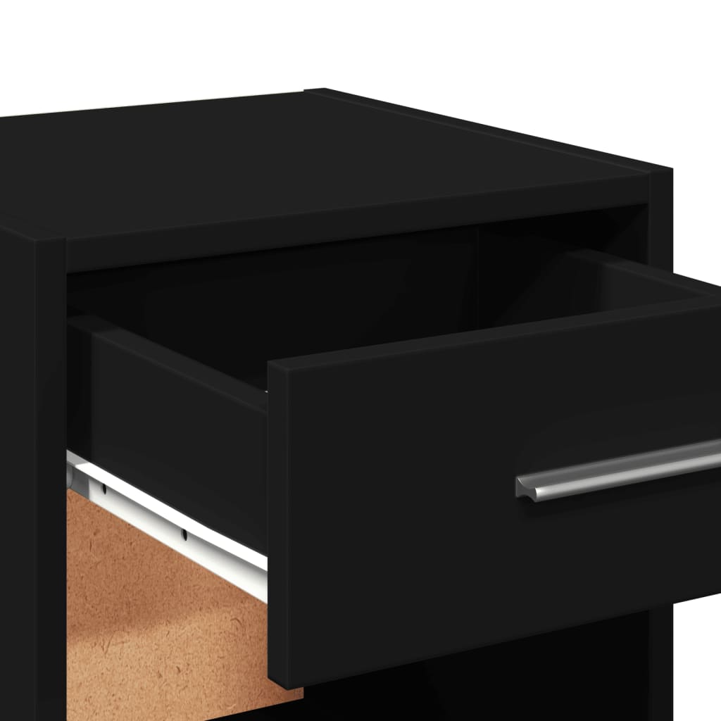 Bedside Cabinet Black 35x34x65 cm Engineered Wood