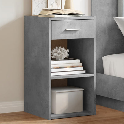 Bedside Cabinet Concrete Grey 35x34x65 cm Engineered Wood