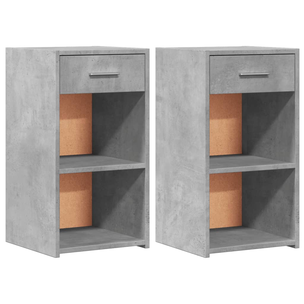 Bedside Cabinets 2 pcs Concrete Grey 35x34x65 cm Engineered Wood