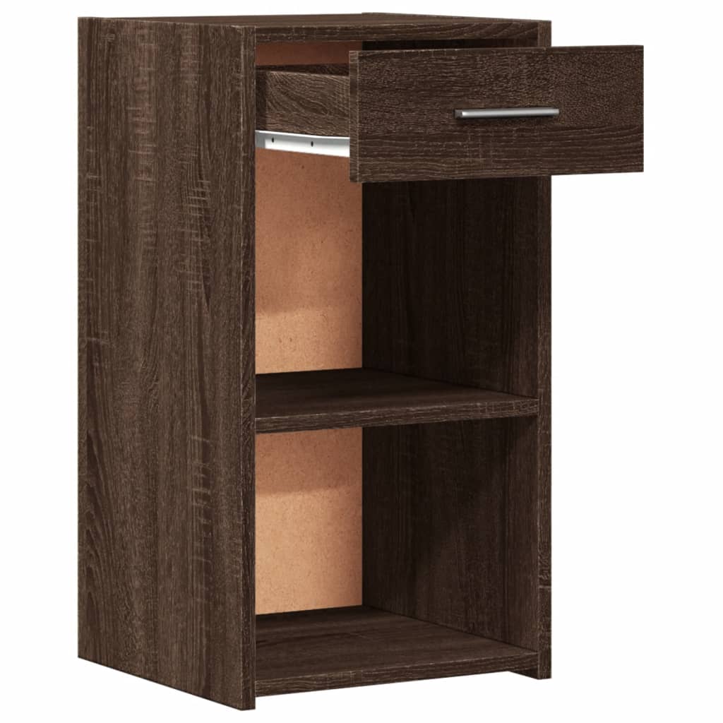 Bedside Cabinet Brown Oak 35x34x65 cm Engineered Wood