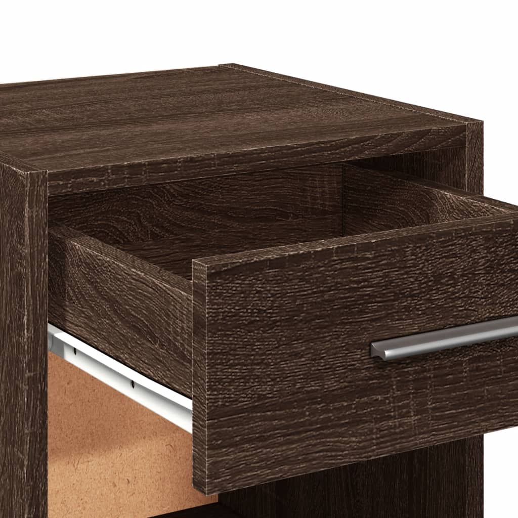 Bedside Cabinet Brown Oak 35x34x65 cm Engineered Wood