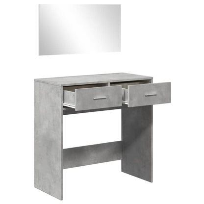 Dressing Table with Mirror Concrete Grey 80x39x80 cm