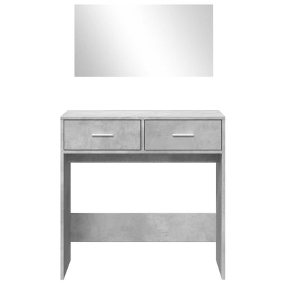 Dressing Table with Mirror Concrete Grey 80x39x80 cm