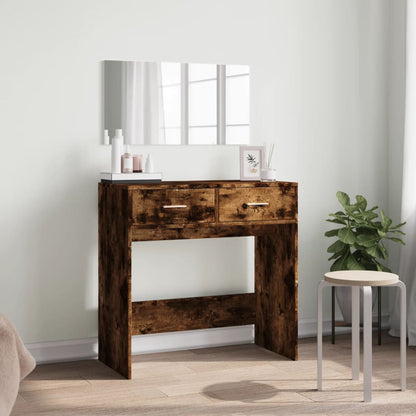 Dressing Table with Mirror Smoked Oak 80x39x80 cm