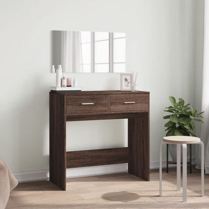 Dressing Table with Mirror Brown Oak 80x39x80 cm