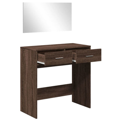 Dressing Table with Mirror Brown Oak 80x39x80 cm