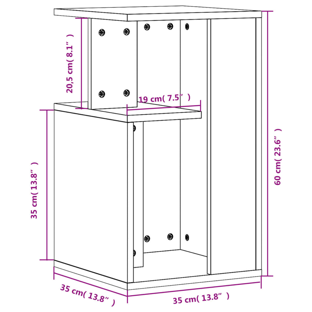 Side Table Sonoma Oak 35x35x60 cm Engineered Wood