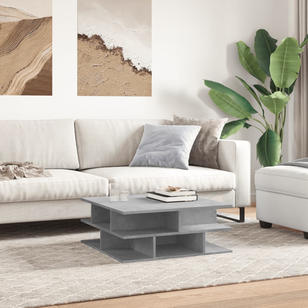 Coffee Table Concrete Grey 70x70x29 cm Engineered Wood