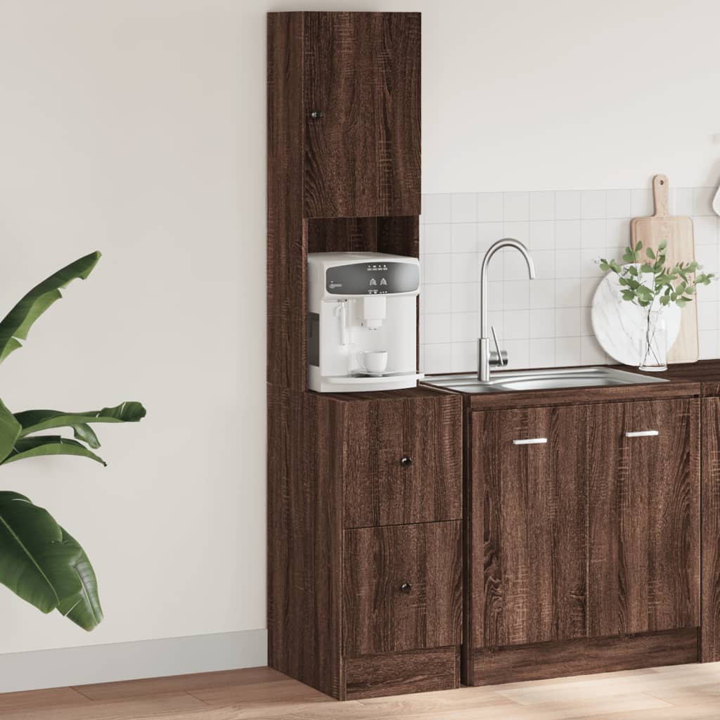 Kitchen Cabinet Brown Oak 35x50x180 cm Engineered Wood