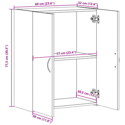 File Cabinet Grey Sonoma 60x32x77.5 cm Engineered Wood