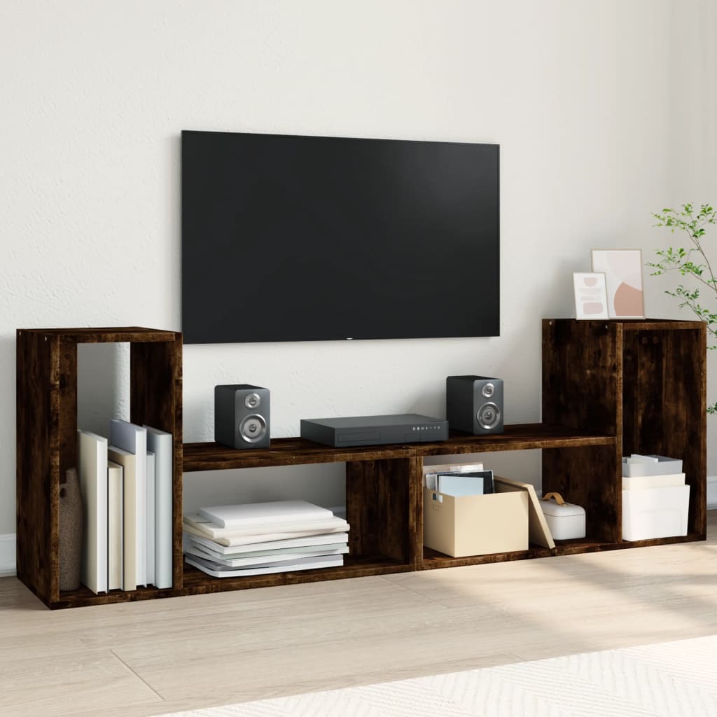 TV Cabinets 2 pcs Smoked Oak 75x30x50 cm Engineered Wood