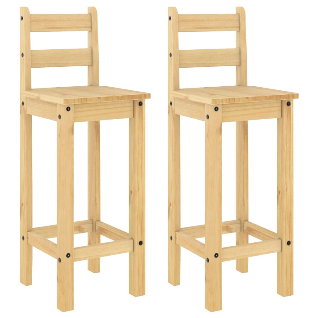 Bar Chairs 2 pcs Solid Wood Pine