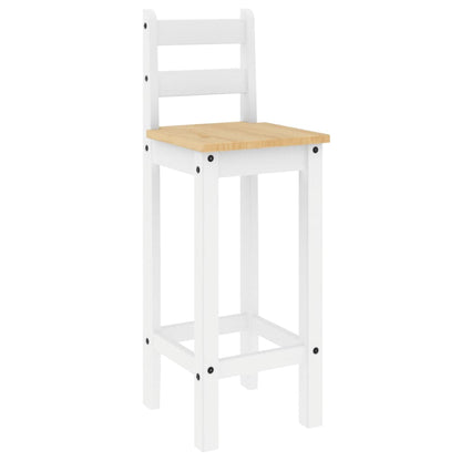 Bar Chairs 2 pcs White Solid Wood Pine