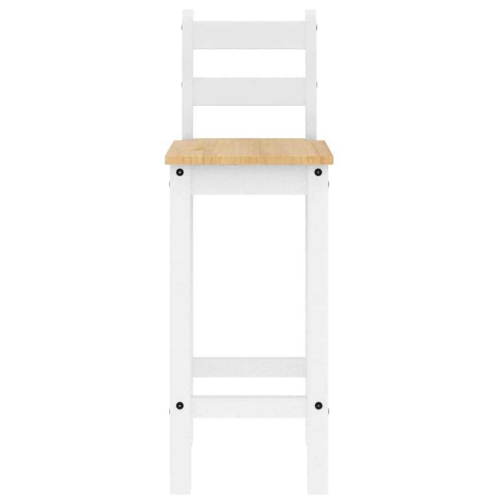 Bar Chairs 2 pcs White Solid Wood Pine