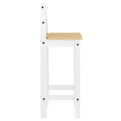 Bar Chairs 2 pcs White Solid Wood Pine