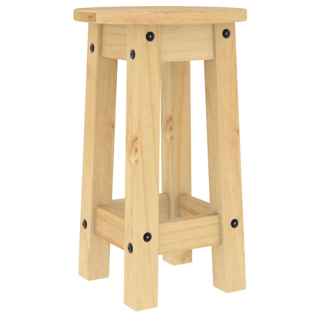 Bar Stools 2 pcs Solid Wood Pine