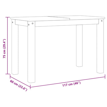 Dining Table Panama 117x60x75 cm Solid Wood Pine