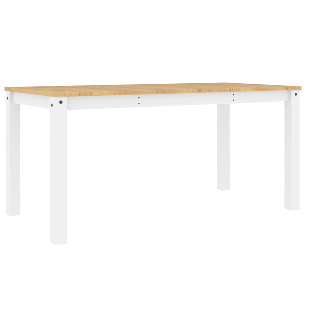 Dining Table Panama White 160x80x75 cm Solid Wood Pine