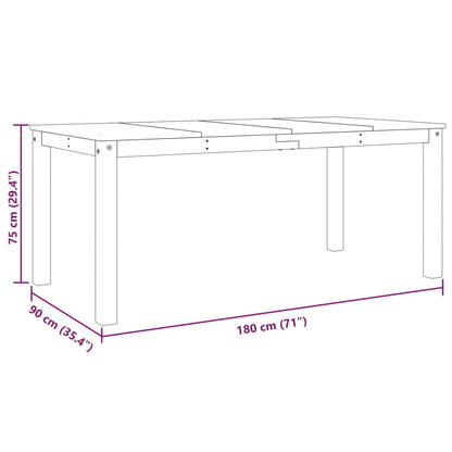 Dining Table Panama 180x90x75 cm Solid Wood Pine